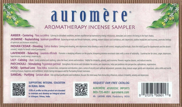 Auromere, Aromatherapy 8 Fragrance Sampler Pack, 8 Pieces