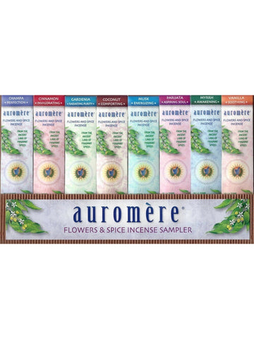 ** 12 PACK ** Auromere, Flowers & Spice 8 Fragrance Sampler Pack, 8 Pieces