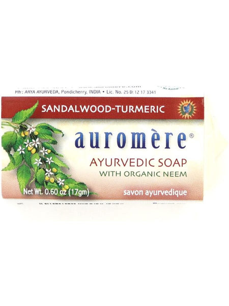 Auromere, Ayurvedic Bar Soap Sandalwood Turmeric, 0.6 oz