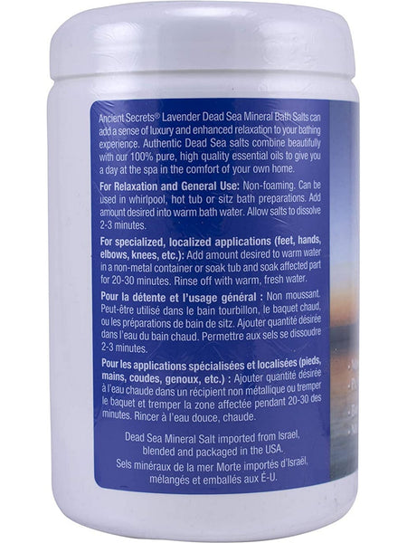 Ancient Secrets, Bath Salts From The Dead Sea Lavender, 32 oz