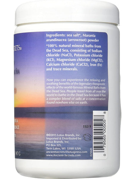 Ancient Secrets, Bath Salts From The Dead Sea Unscented, 32 oz