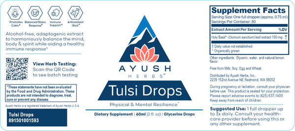 Ayush Herbs, Tulsi Drops, 2 fl oz, 60 ml