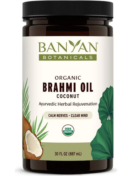 Banyan Botanicals, Brahmi Oil (Coconut Oil Base), 30 fl oz