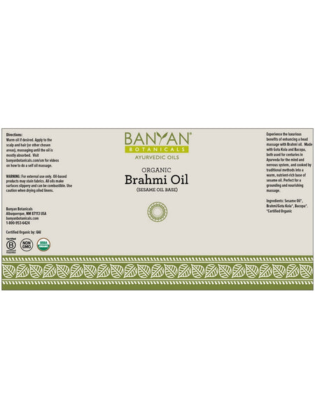 Banyan Botanicals, Brahmi Oil (Sesame Oil Base), 128 fl oz