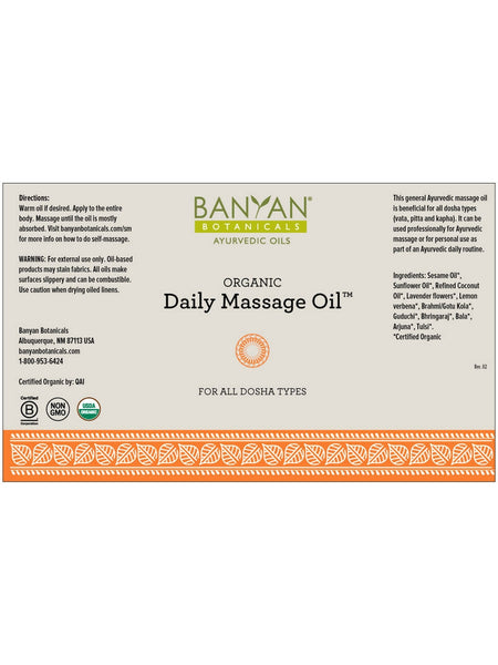 Banyan Botanicals, Daily Massage Oil, 128 fl oz