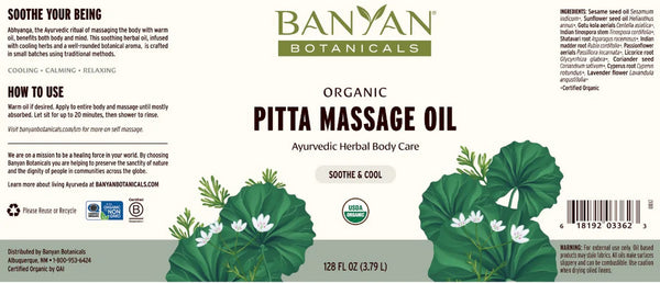 Banyan Botanicals, Pitta Massage Oil, 128 fl oz