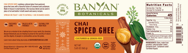 Banyan Botanicals, Chai Spiced Ghee, 5.65 oz