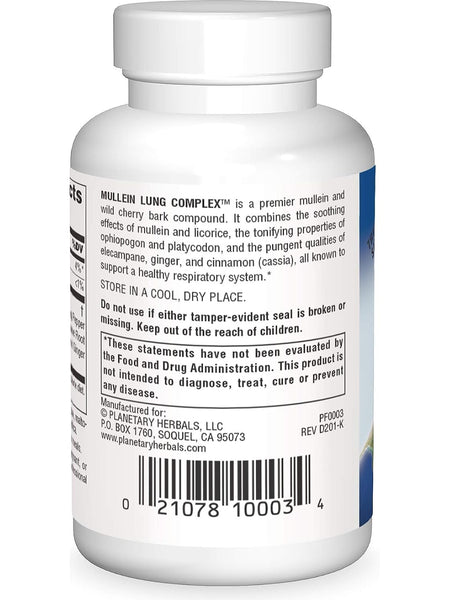 Planetary Herbals, Mullein Lung Complex™ 850 mg, 15 Tablets