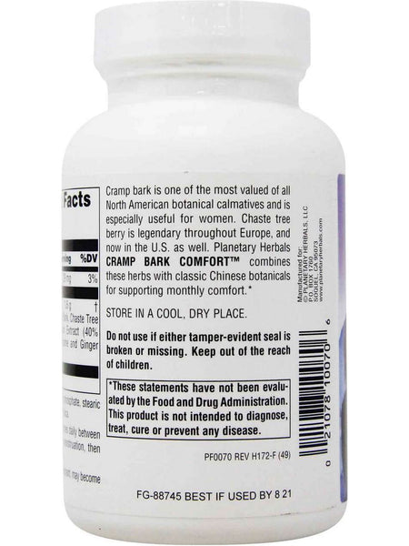 Planetary Herbals, Cramp Bark Comfort™ 800 mg, 120 Tablets