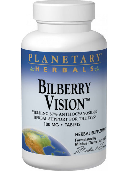 Planetary Herbals, Bilberry Vision™ 100 mg, 30 Tablets