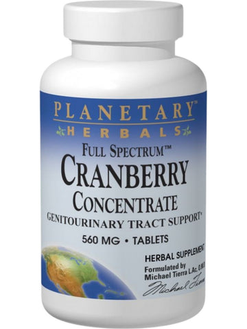 Planetary Herbals, Cranberry Concentrate 560mg Full Spectrum Std 90% solids, 90 ct