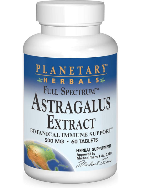 Planetary Herbals, Astragalus Extract 500mg Full Spectrum, 60 ct