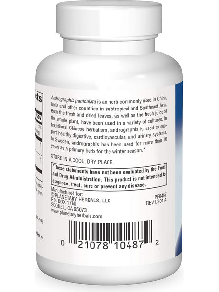 Planetary Herbals, Andrographis 400mg Full Spectrum Std 10% Andrographolides, 60 ct