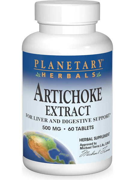 Planetary Herbals, Artichoke Extract 500mg, 60 ct