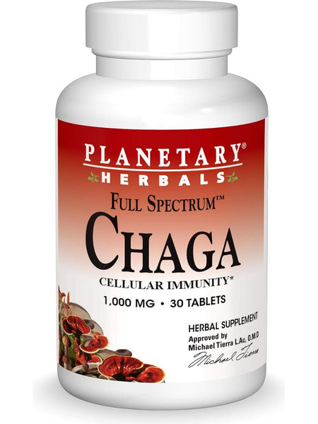 Planetary Herbals, Chaga Full Spectrum 1000mg, 30 ct