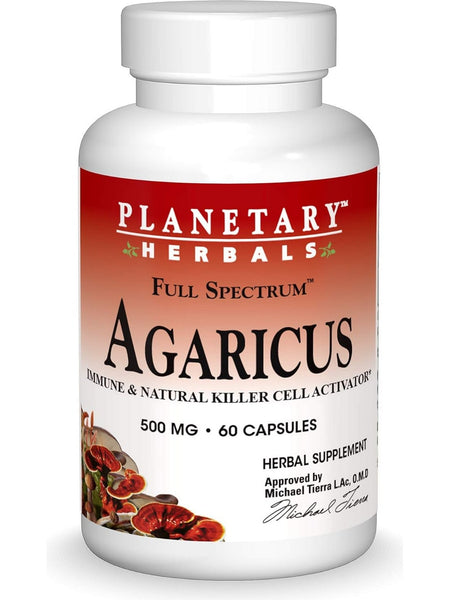 Planetary Herbals, Agaricus Extract Full Spectrum 500mg, 60 ct