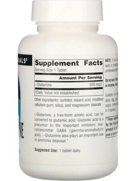 Source Naturals, L-Glutamine 500 mg, 50 tablets