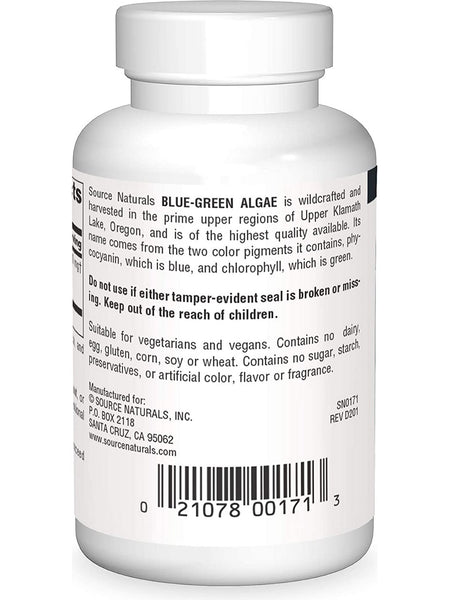 Source Naturals, Blue-Green Algae, Freeze Dried 500 mg, 50 tablets