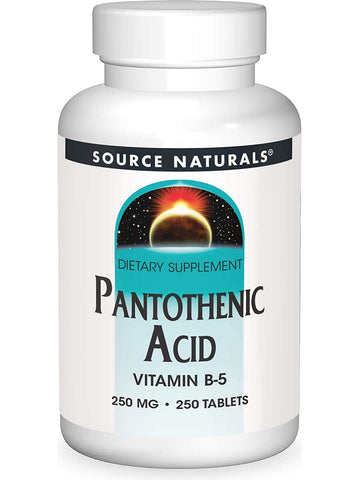 Source Naturals, Pantothenic Acid Vitamin B-5 250 mg, 250 tablets