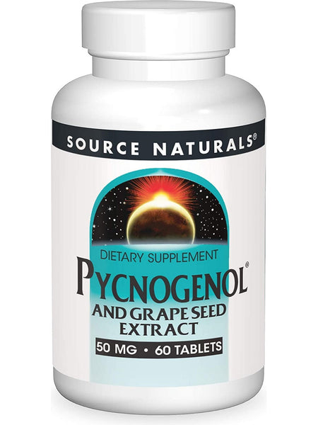 Source Naturals, Pycnogenol® and Grape Seed Extract 50 mg, 60 tablets