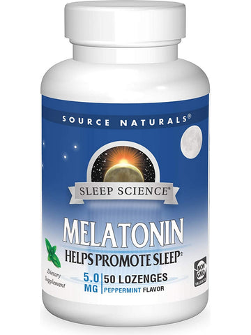 Source Naturals, Sleep Science® Melatonin 5 mg, Peppermint, 50 lozenges