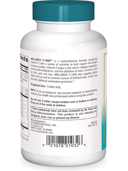 Source Naturals, Wellness C 1000, 100 ct