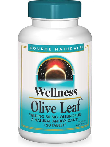 Source Naturals, Wellness Olive Leaf Extract, 500mg, 120 ct