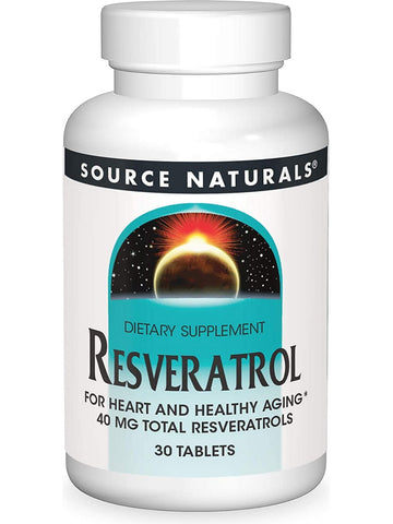 Source Naturals, Resveratrol 40 mg, Classic Label, 30 tablets