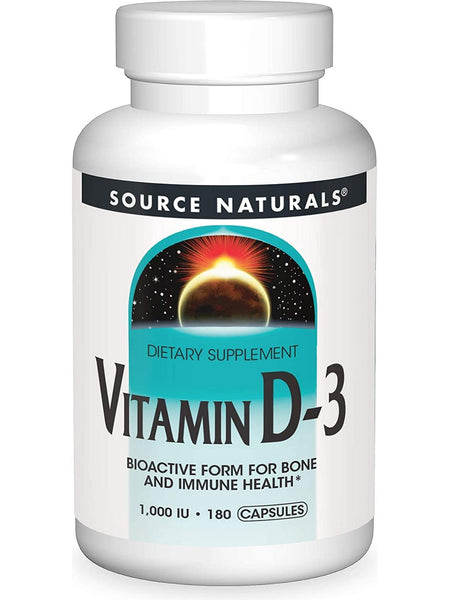 Source Naturals, Vitamin D-3 1000 IU, 180 capsules