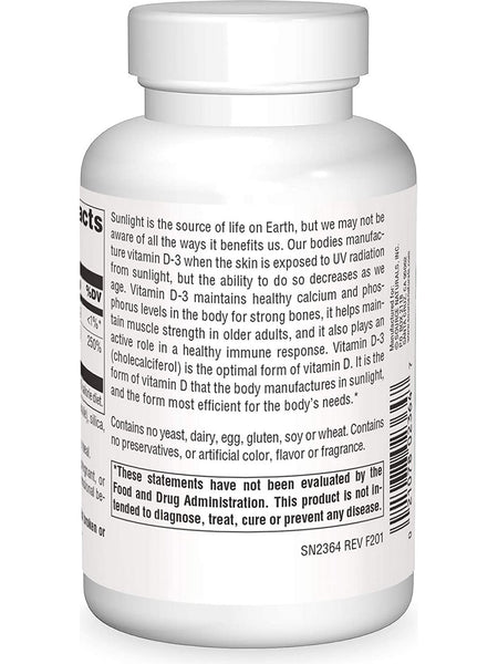 Source Naturals, Vitamin D-3 1000 IU, 180 capsules