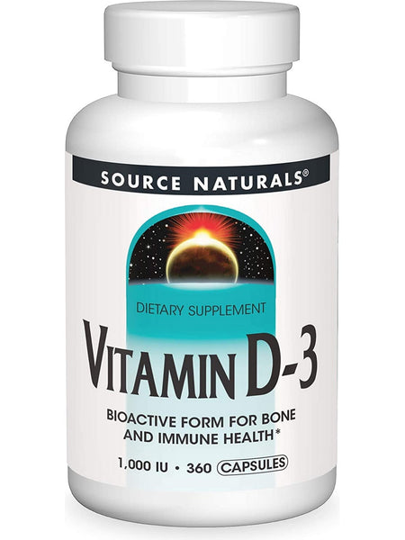 Source Naturals, Vitamin D-3 1000 IU, 360 capsules