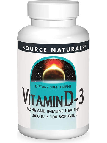 Source Naturals, Vitamin D-3 1000 IU, 100 softgels