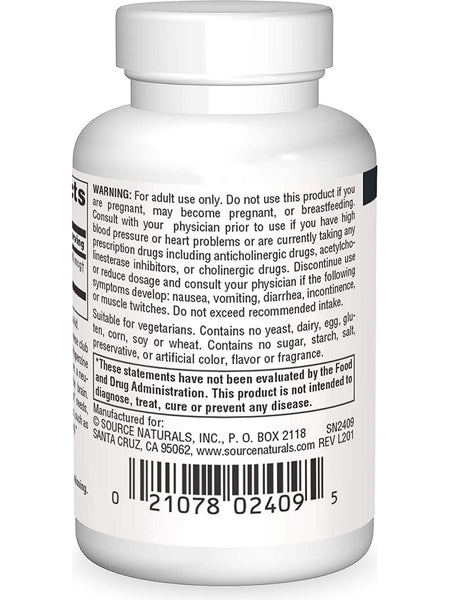 Source Naturals, Huperzine A 100 mcg, 60 tablets