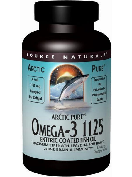 Source Naturals, Arctic Pure® Omega-3 1125 Enteric Coated Fish Oil 1125 mg, 30 softgels