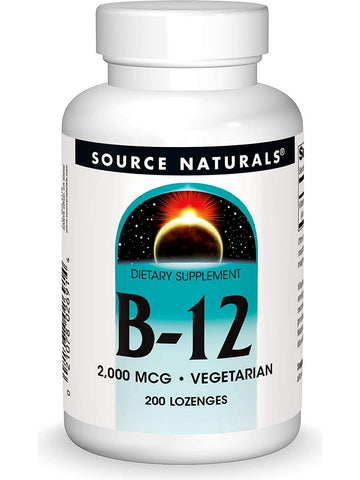 Source Naturals, Vitamin B-12 2000 mcg, 200 lozenges