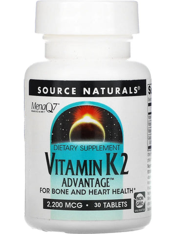 Source Naturals, Vitamin K2 Advantage 2200 mcg, 30 tablets