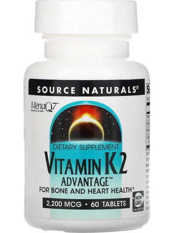 Source Naturals, Vitamin K2 Advantage 2200 mcg, 60 tablets