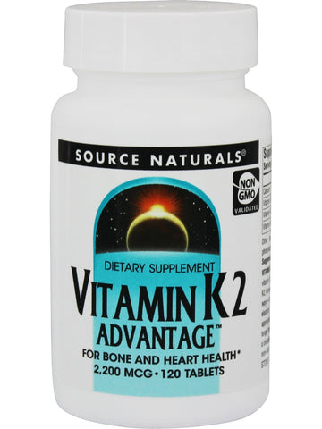 Source Naturals, Vitamin K2 Advantage 2200 mcg, 120 tablets