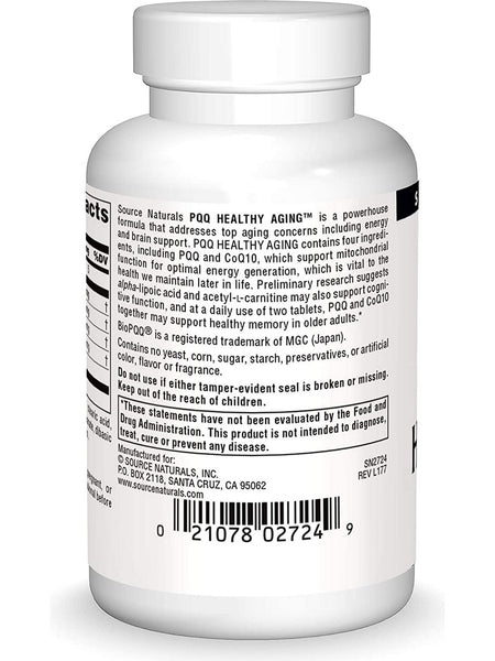 Source Naturals, PQQ Healthy Aging™, 30 tablets