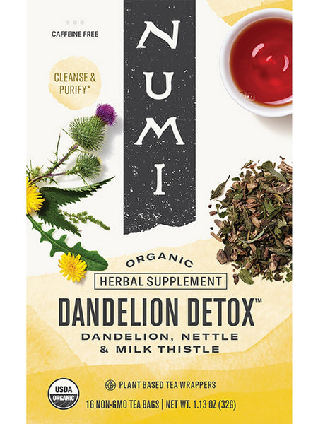 ** 12 PACK ** Numi, Dandelion Detox, 16 Non-GMO Tea Bags