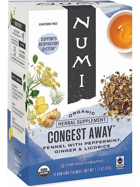 ** 12 PACK ** Numi, Congest Away, 16 Non-GMO Tea Bags