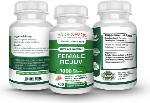 Vadik Herbs, Female Rejuv, 100 ct