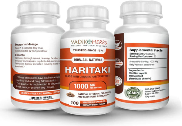 Vadik Herbs, Haritaki, 100 ct