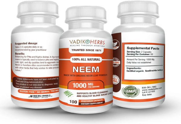 Vadik Herbs, Neem, 100 ct