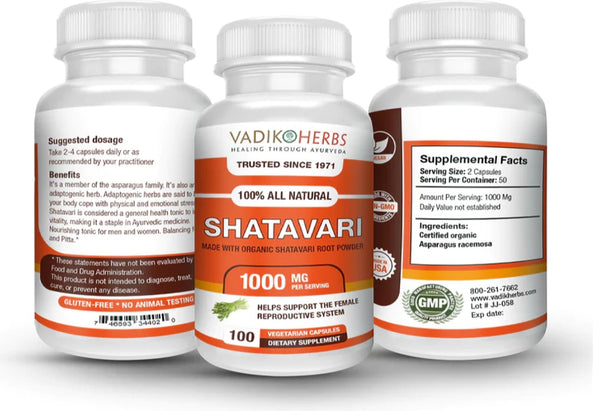 Vadik Herbs, Shatavari, 100 ct